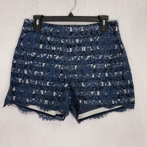 Cartonnier Anthropologie Blue & White Striped with Blue Lace Shorts Size 6